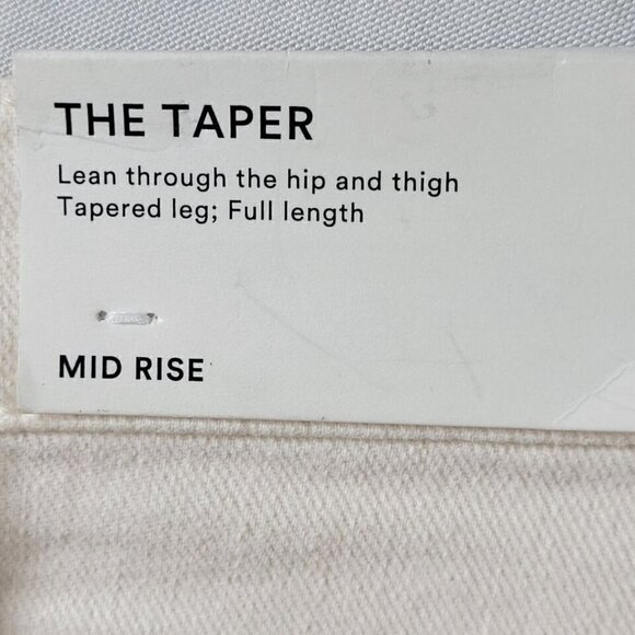 Ann Taylor The Taper Jeans Size 16 Lean Thru Hip Thigh Tapered Leg Ivory 38X26 - Picture 6 of 12